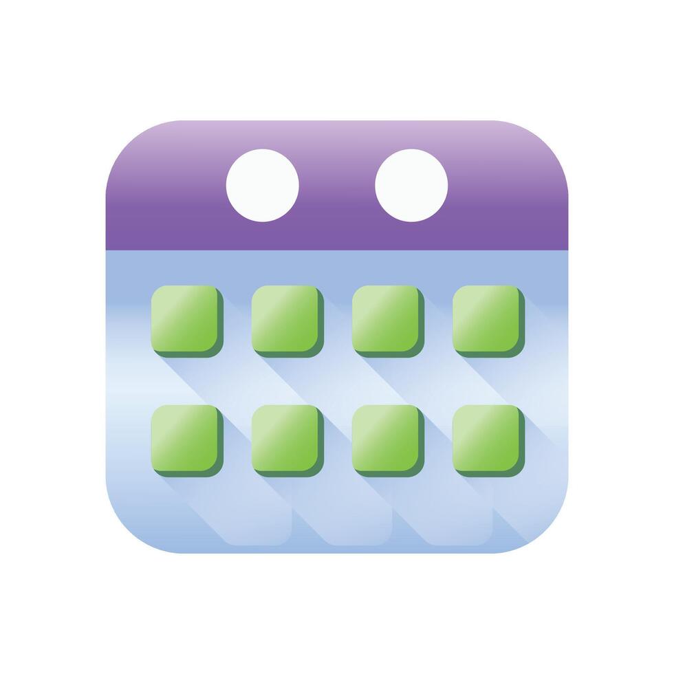 Calendar 3d. Icon for web and apps. Stock Illustraion vector