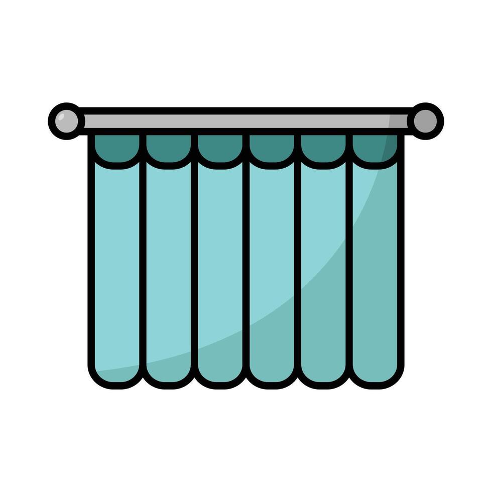 Simple Shower Curtain Icon Line Style vector