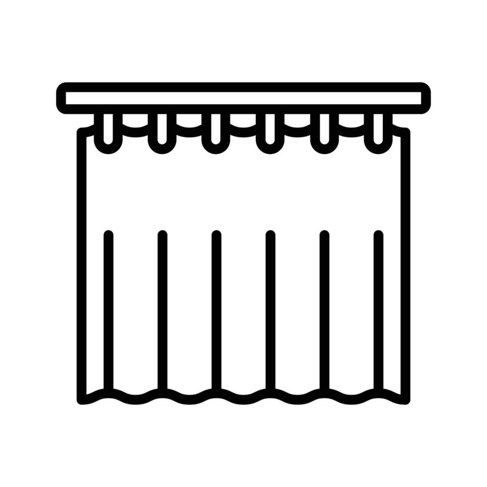 Bathroom Curtain Icon Flat Minimal vector