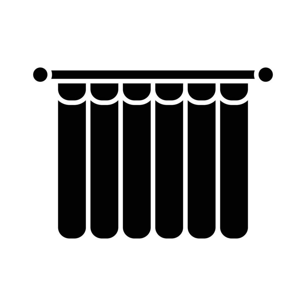 Shower Curtain in Bathroom Icon vector