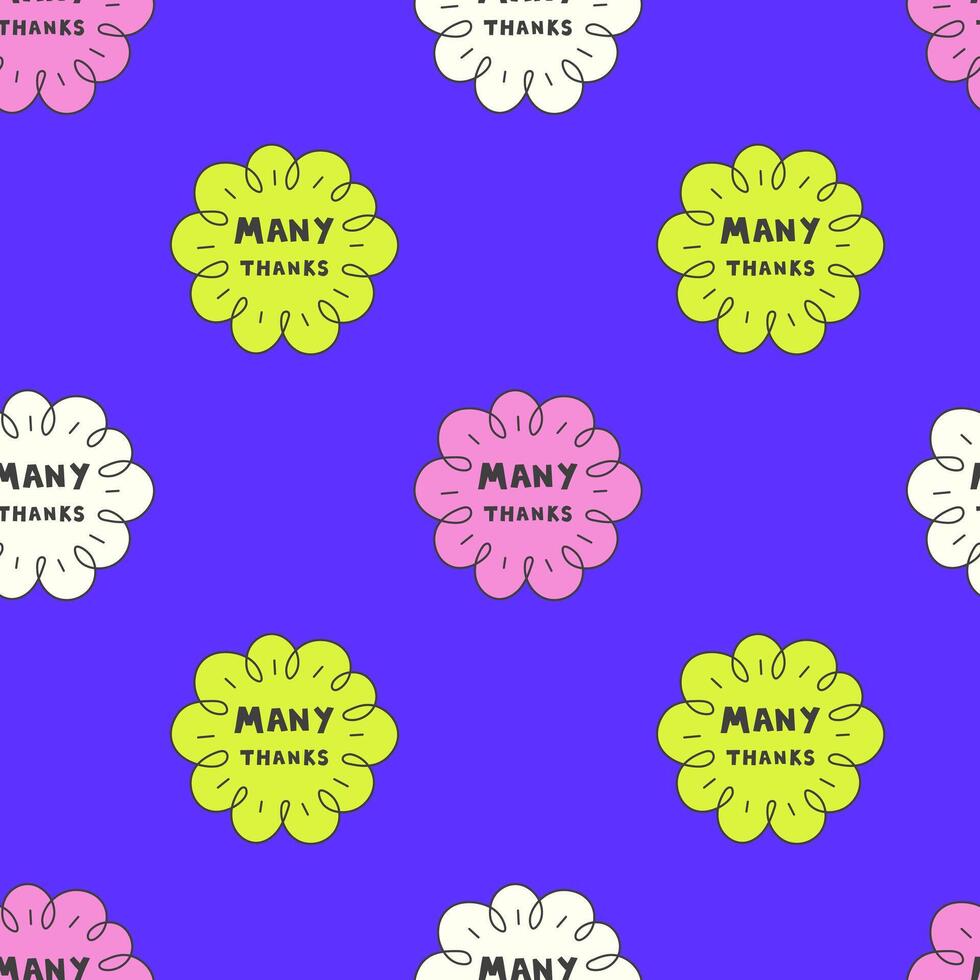 Thank You Lettering Seamless Pattern vector