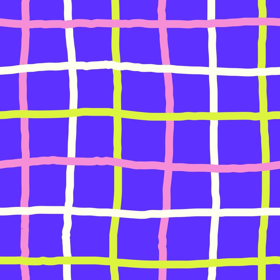 Multicolored Curvy Grid Seamless Pattern vector