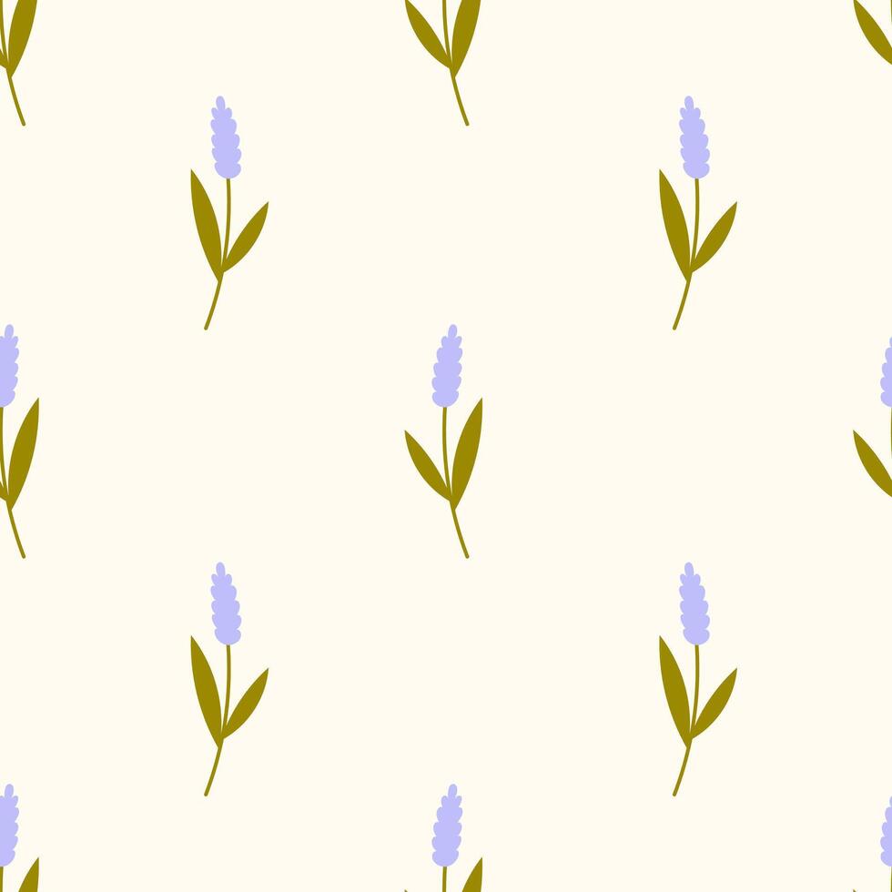 Lavender Sprig Seamless Pattern vector
