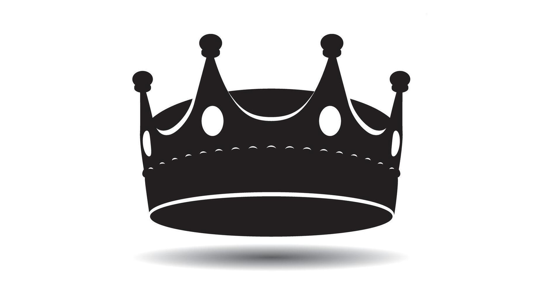 Black outline king crown icon on white background. Royal symbols. vector
