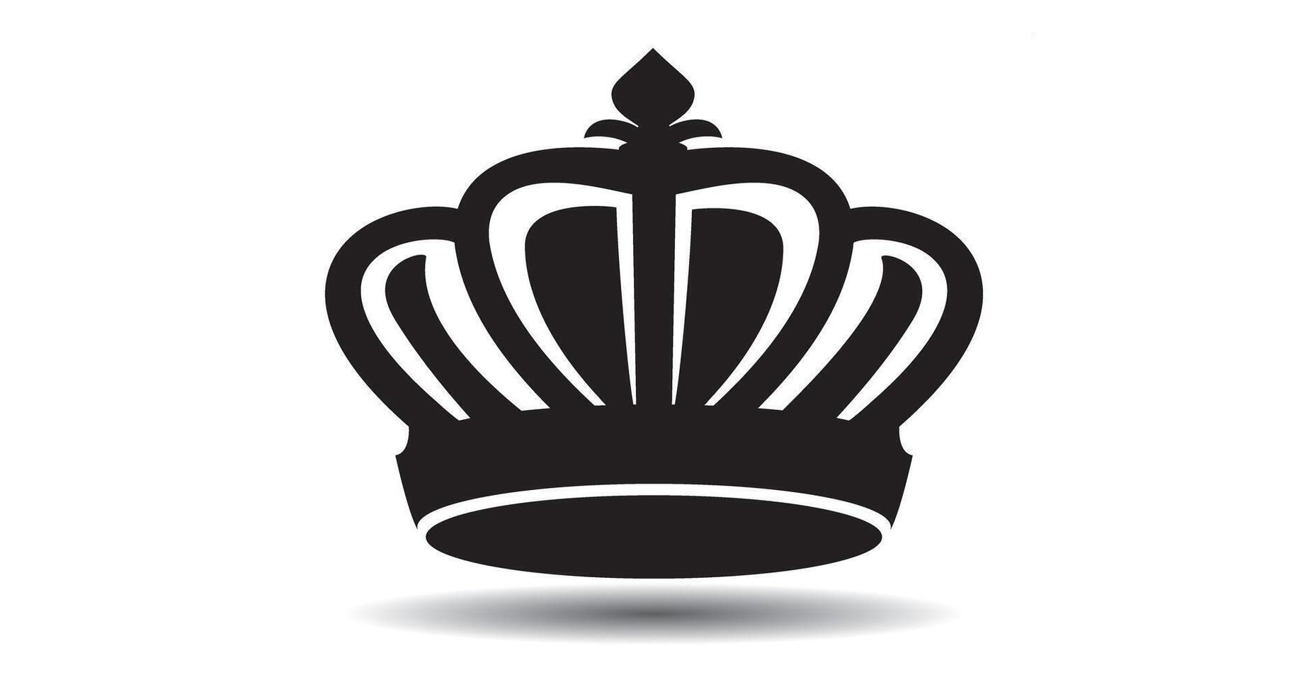 Black outline king crowns icon on white background. Emblem and Royal symbols. vector
