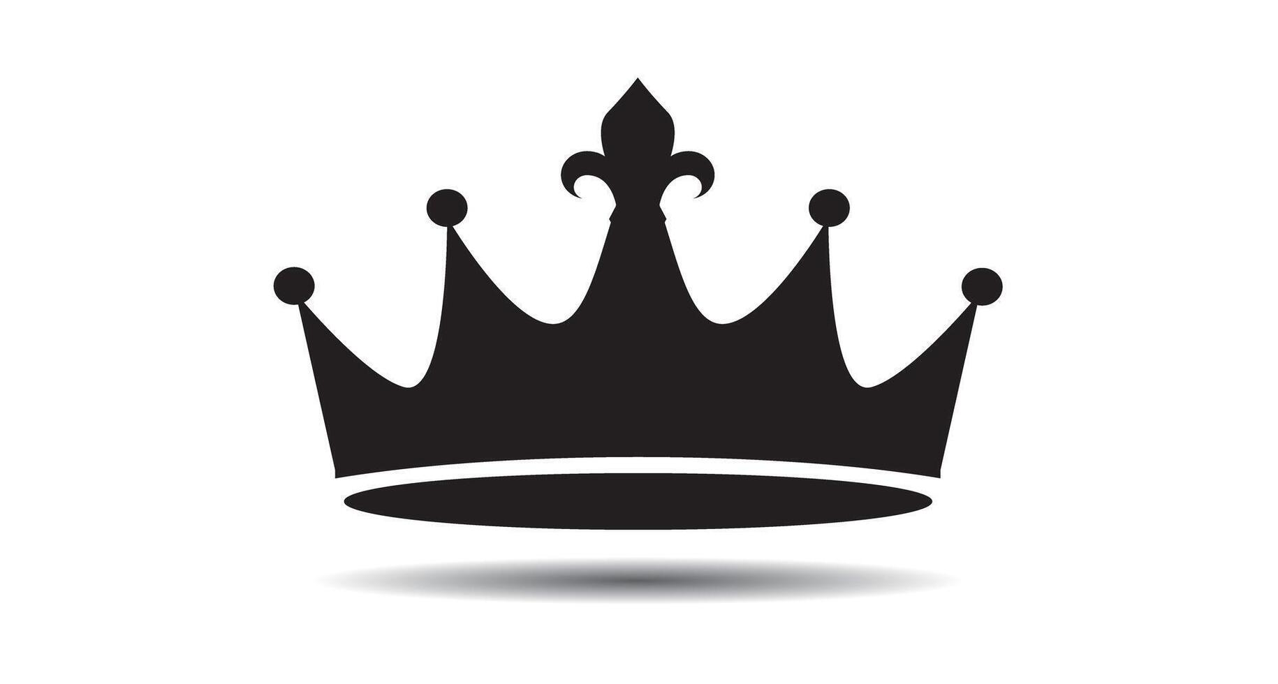 Black outline king crown icon on white background. Emblem and Royal symbols. vector