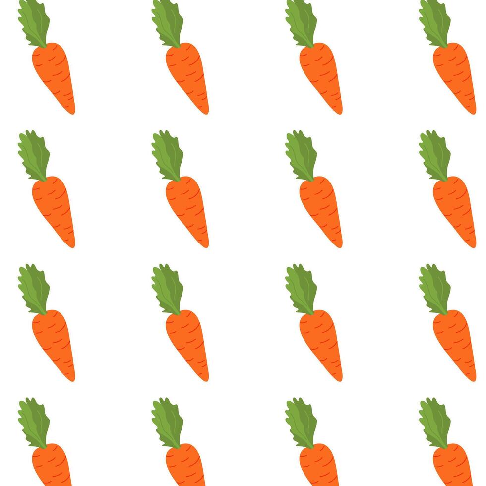 Carrot Seamless Pattern for Kids and Kitchen Design vector