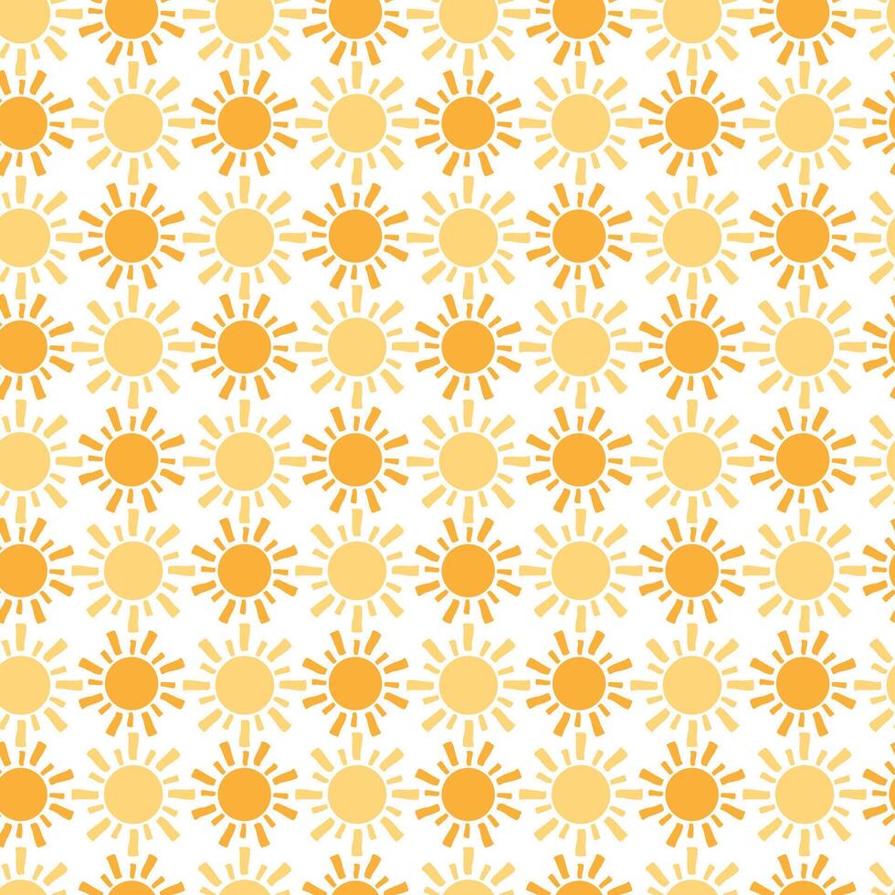 Seamless sun pattern bright rays. Vibrant sunny summer background. seamless sunshine print vector