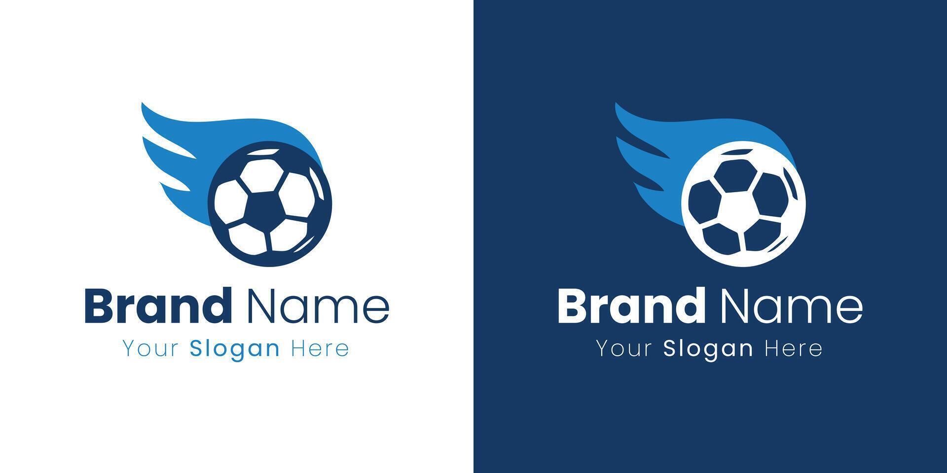 Modern And Bold Soccer Ball Logo With Motion Lines Design Template Style vector