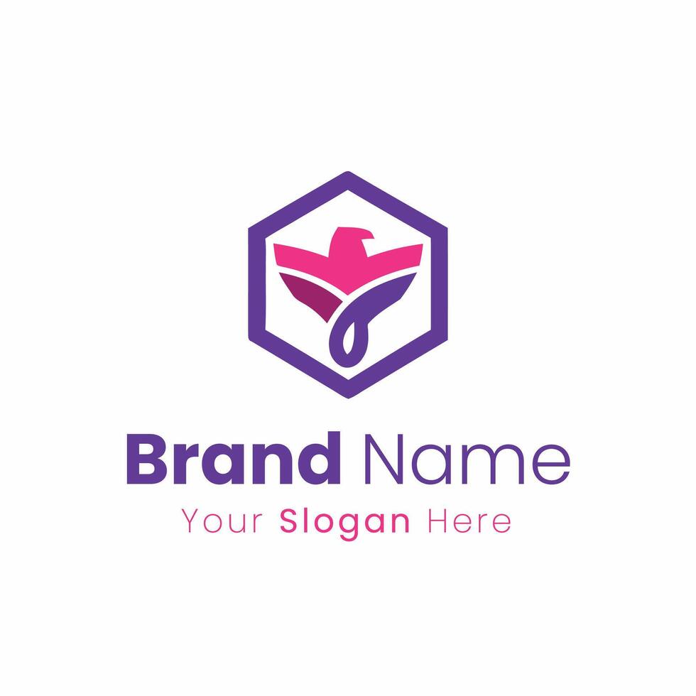 Elegant Bird Within Hexagon Shape Presents a Modern and Abstract Logo Design vector