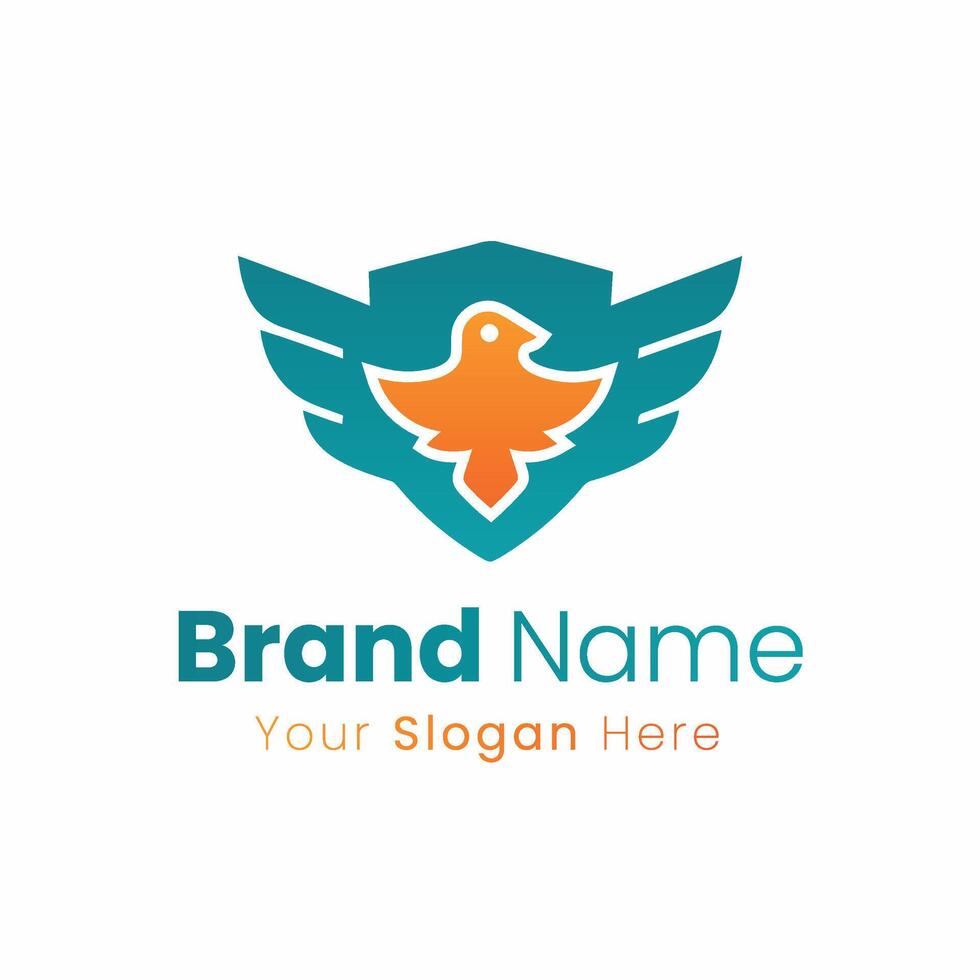 A Modern Elegant Logo Design with Bird and Shield Elements Illustration vector