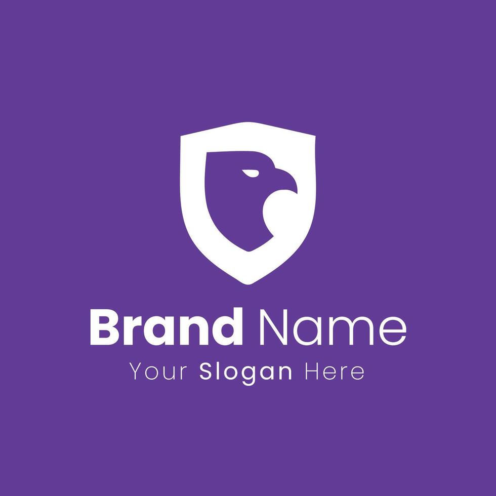 Modern Eagle Head Shield Logo Design Symbolizing Security Trust And Strong Protection vector