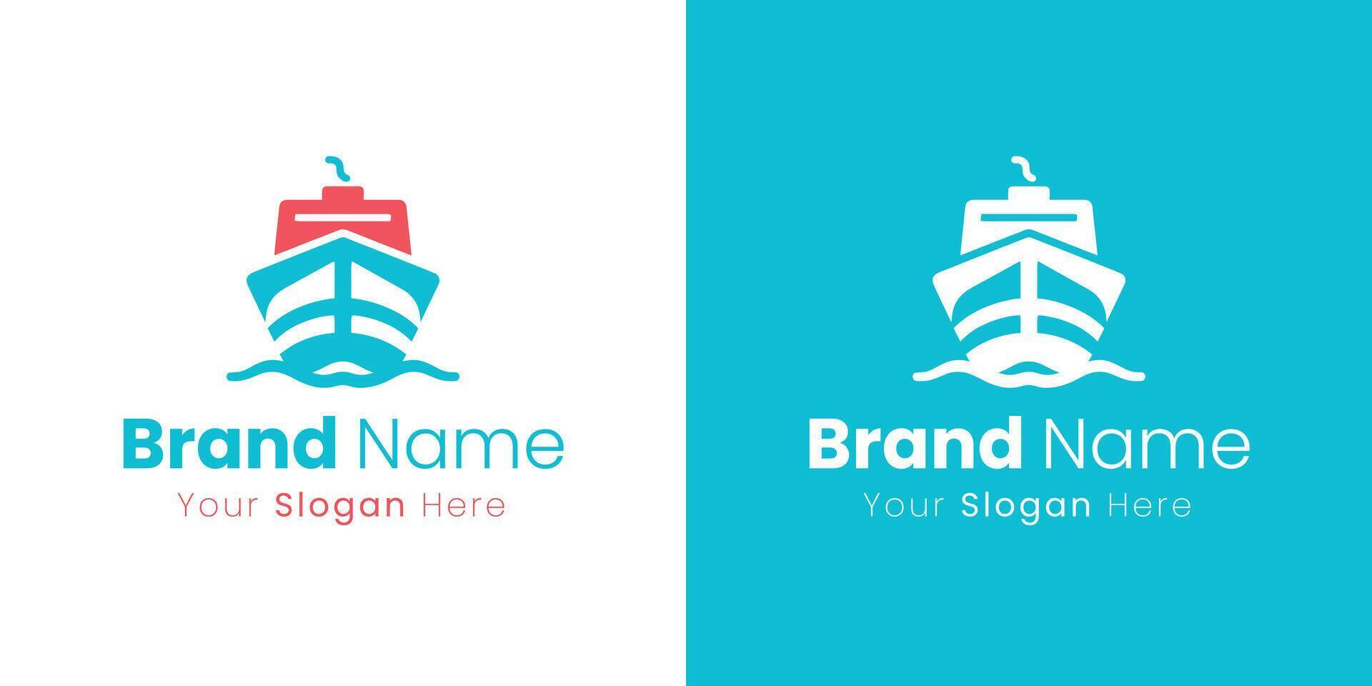 Modern Logo Design With The Image Of A Ship On The Waves vector