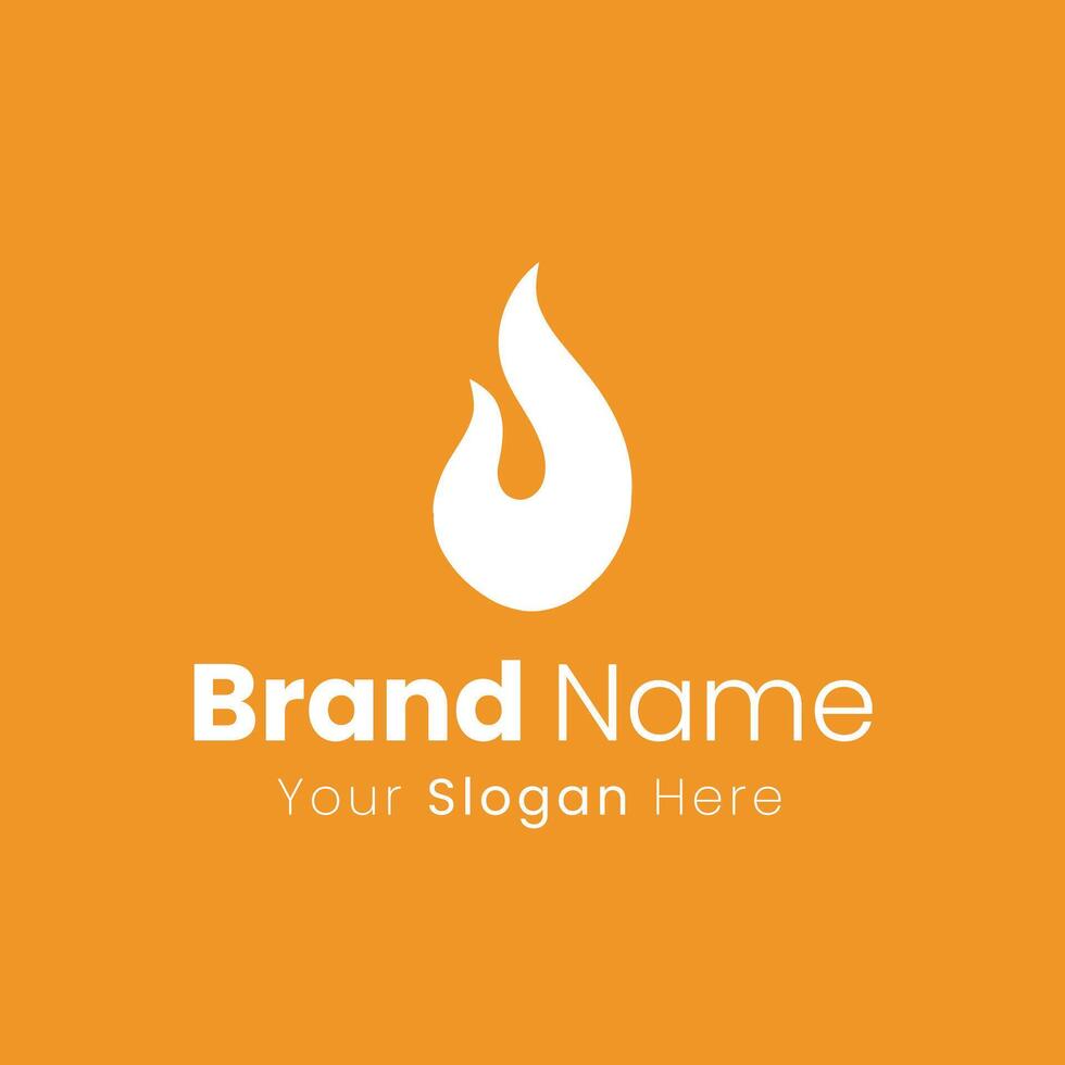 Modern Company Logo with a Flame Symbol and Warm Orange Background vector