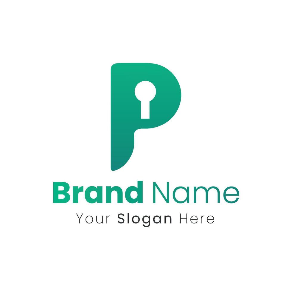 Creative Logo Design Idea Featuring Letter P with Hidden Keyhole Symbol vector