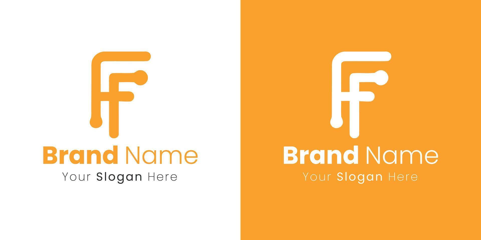 Simple Letter F Monogram Logo Design Concept with Clean Lines Style vector