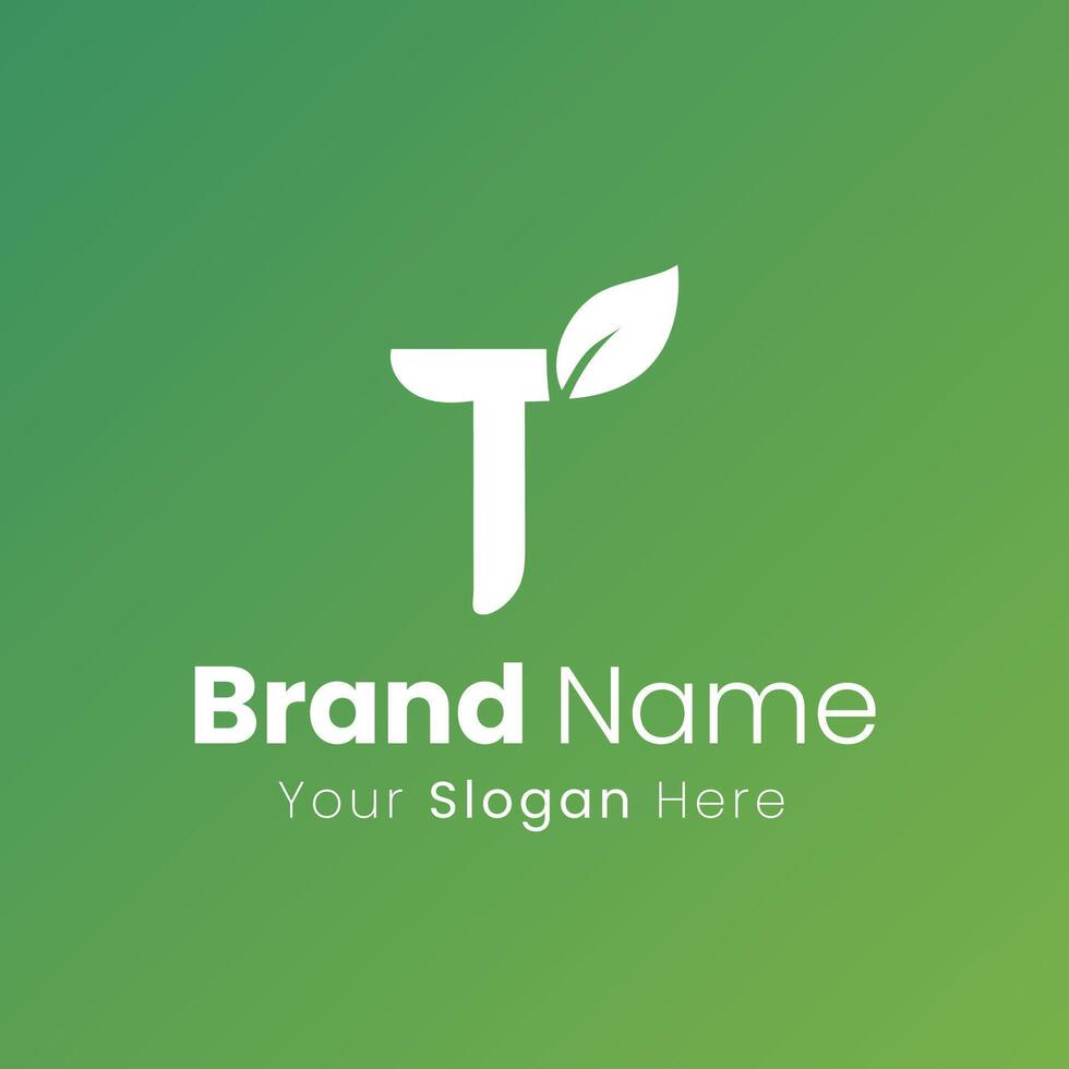 Modern Logo Design Combining Initial Letter and Leaf Elegant and Beautiful Style vector