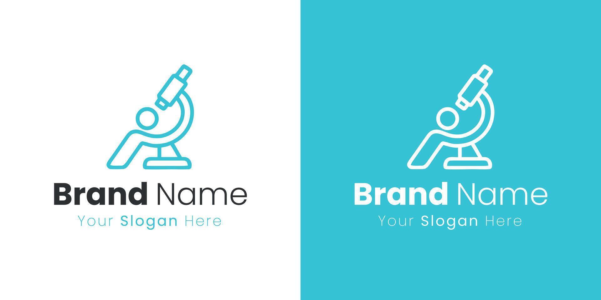 Microscope Inspired Modern Logo Design Showcasing Science and Analytical Precision Perfectly Blended vector