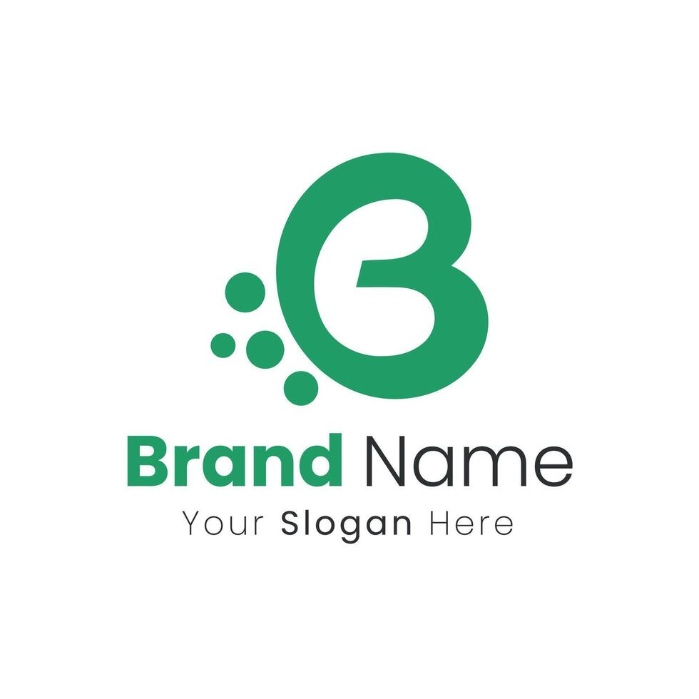 Fresh Green Organic Logo Symbol Combining Letter B with Abstract Design Elements vector