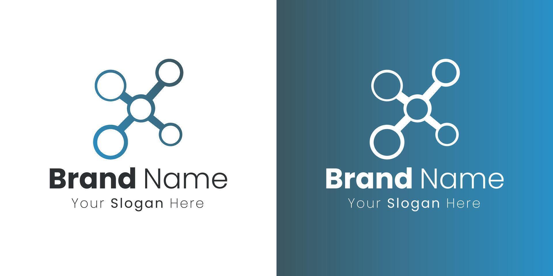 The Modern Logo Depicts Abstract Science Technology Innovation Creative Company Business Design vector