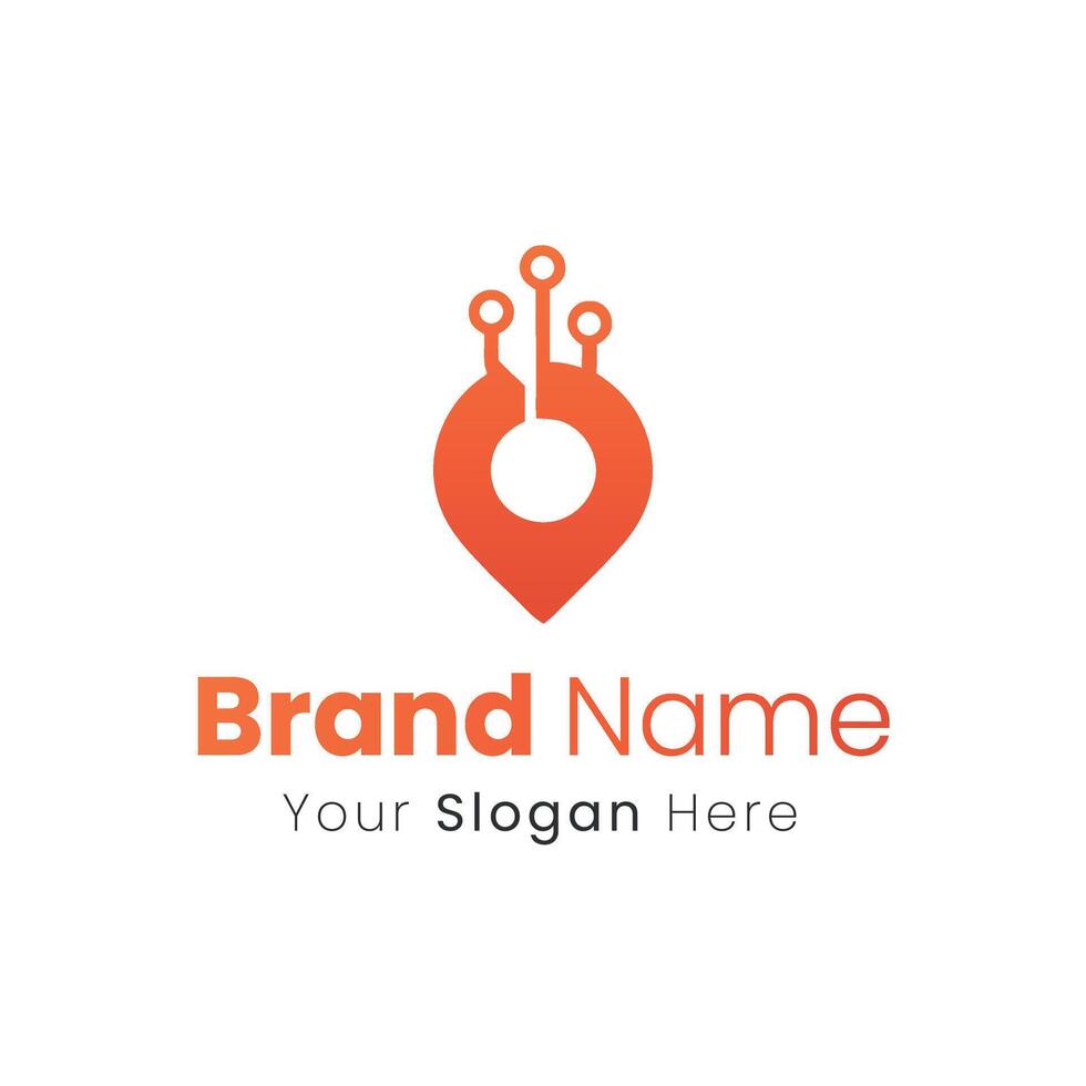 A Location Pin Icon Logo Concept for a Modern Technology Business vector