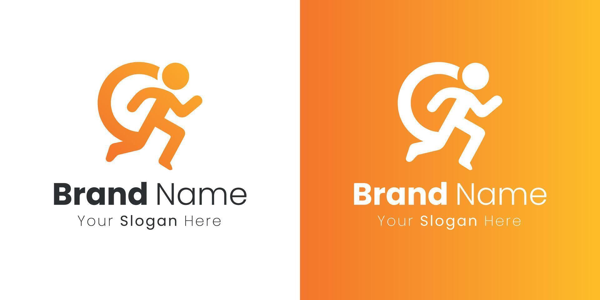 Running man with initial C logo design for a sports company vector
