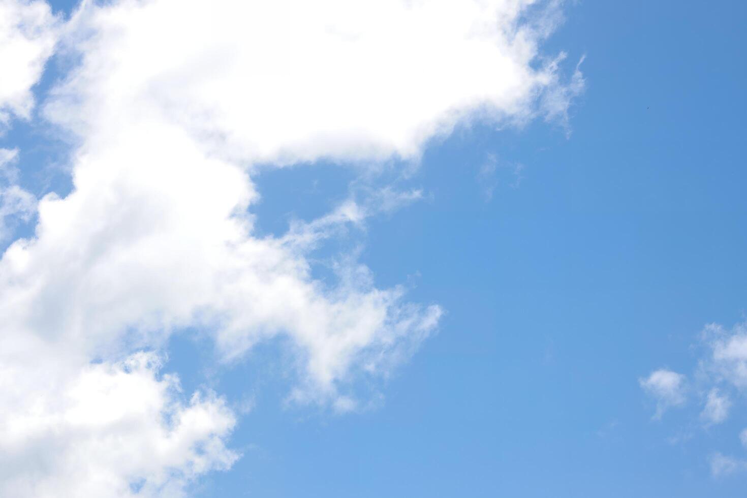 Serene Blue Sky with Soft White Cumulus Clouds photo