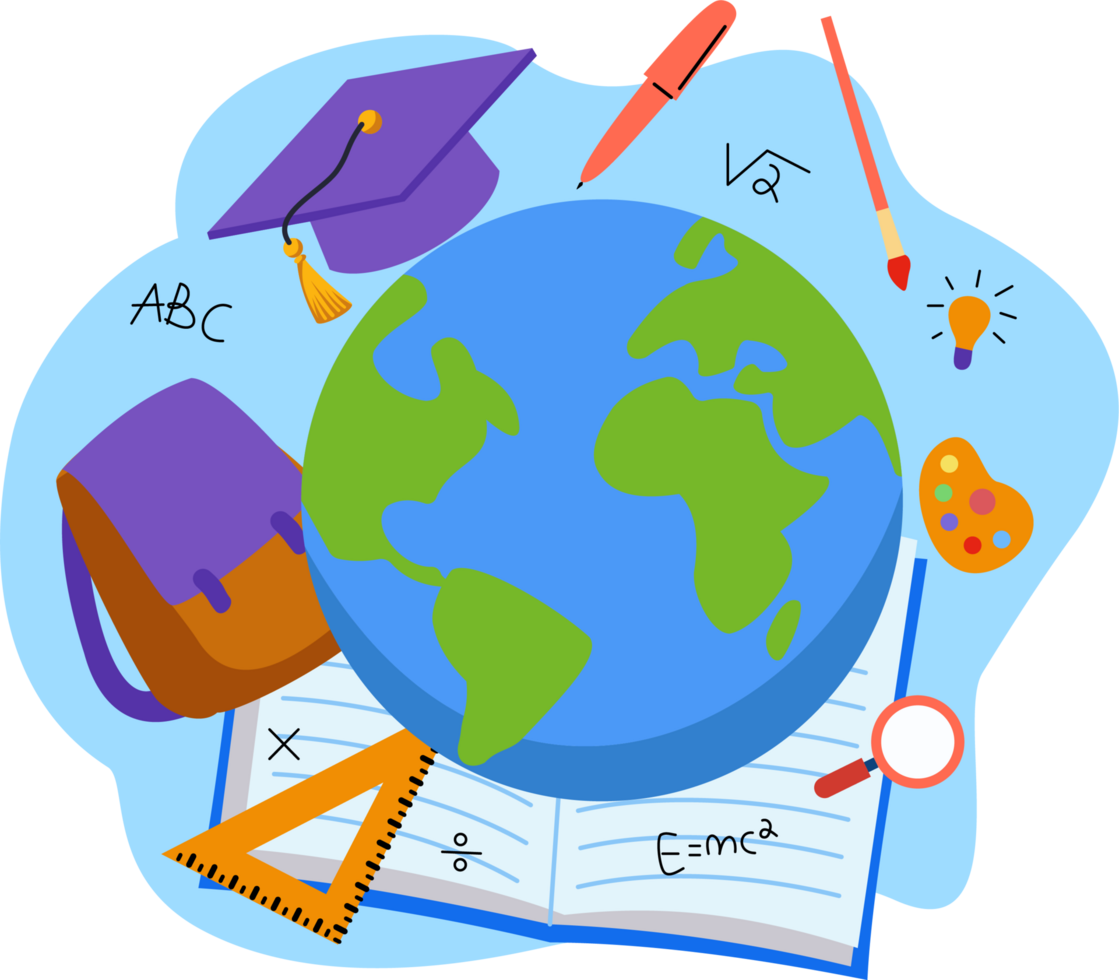 Welcome back to school background. Education illustration. elementary school background png