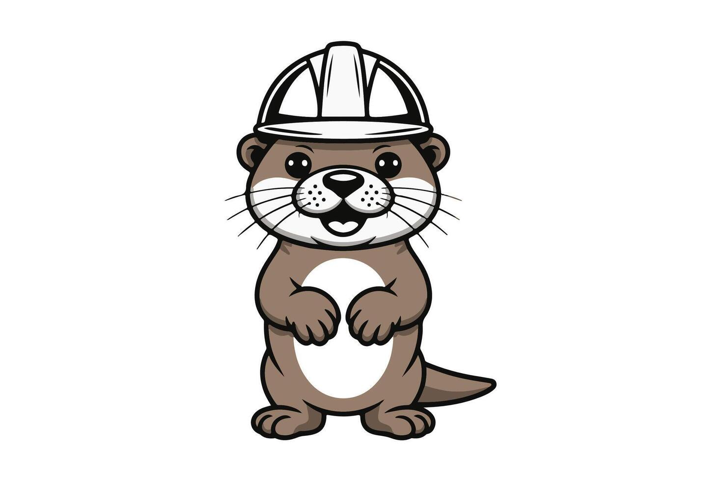 builder otter illustration vector