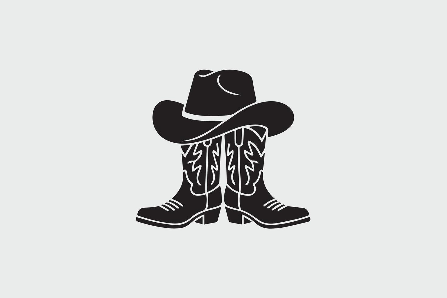 cowboy boots illustration vector