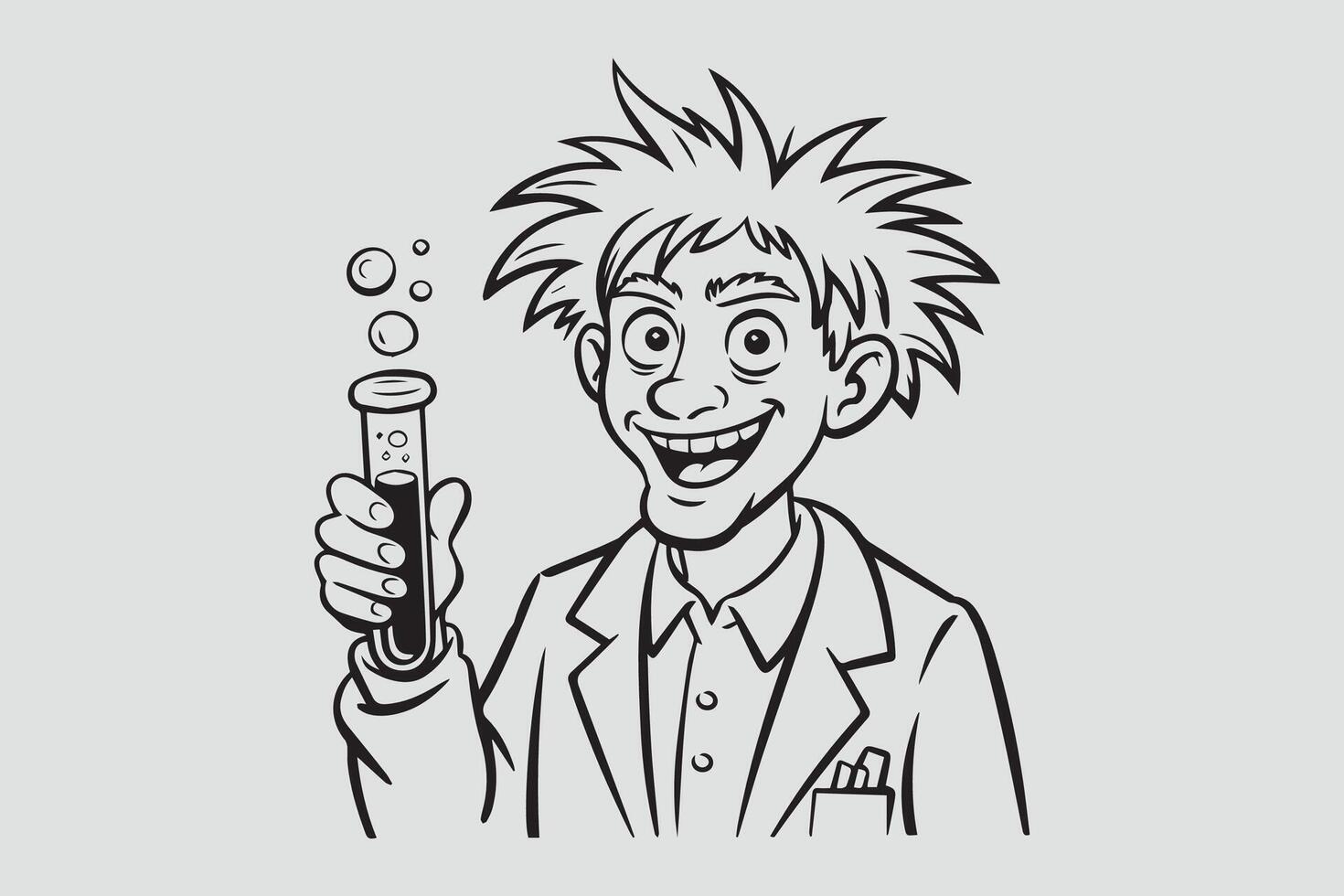 cartoon scientist illustration vector