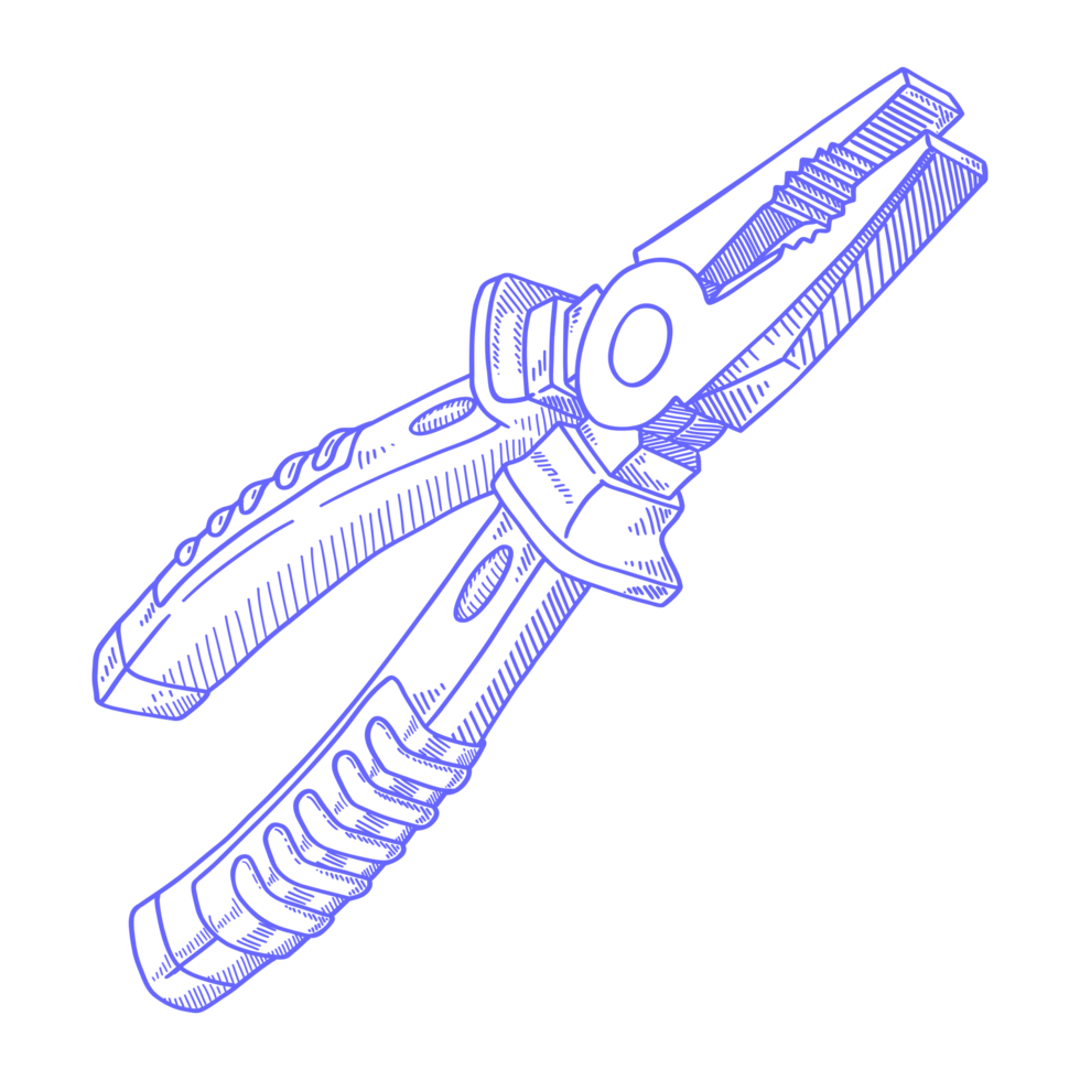 Illustration of Pliers with Green Handle Hand Tool png