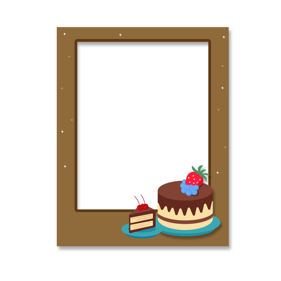 Brown Cake Photo Frame png