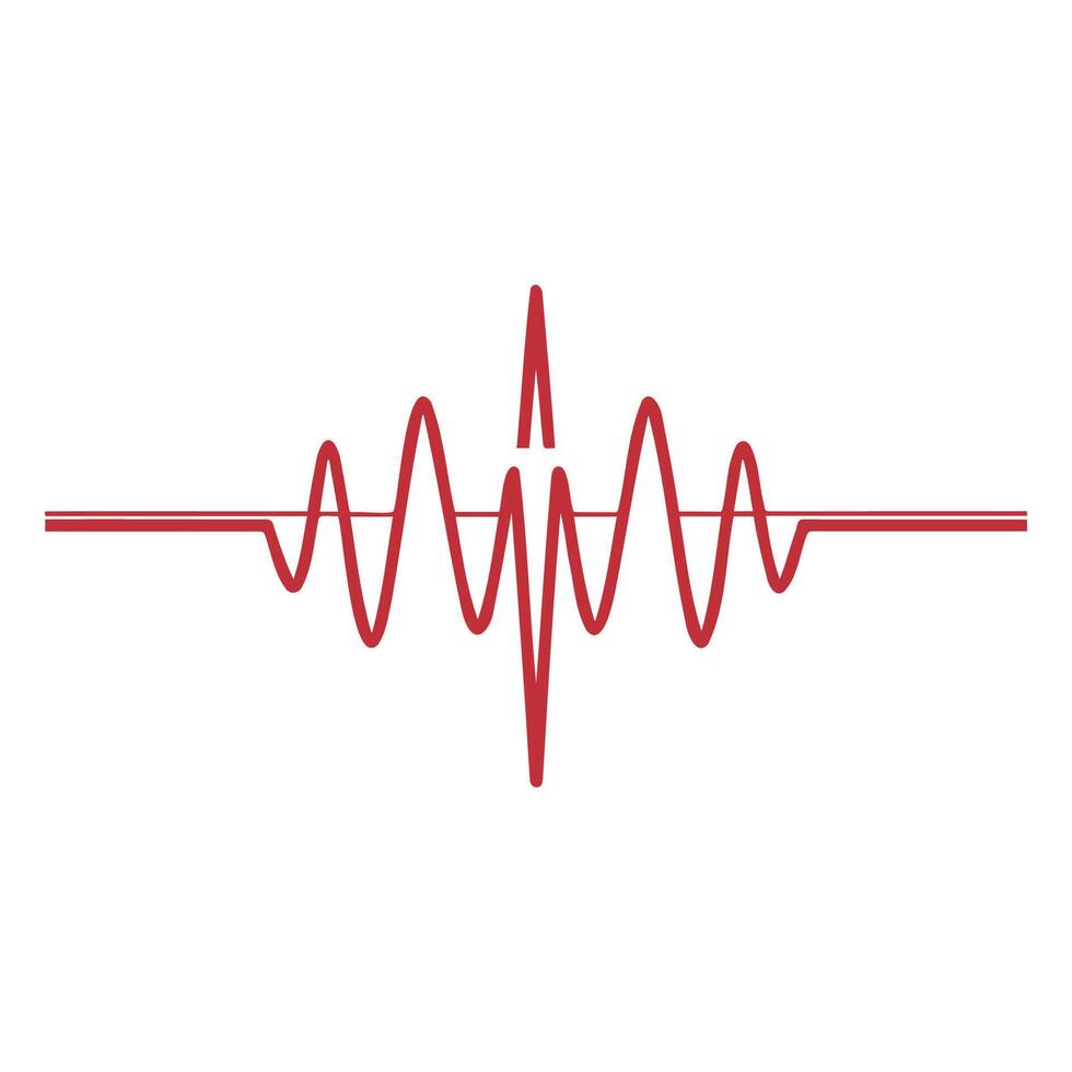 A red heartbeat line representing vital signs in a medical context. The line features peaks and troughs, symbolizing heart activity and health monitoring. vector