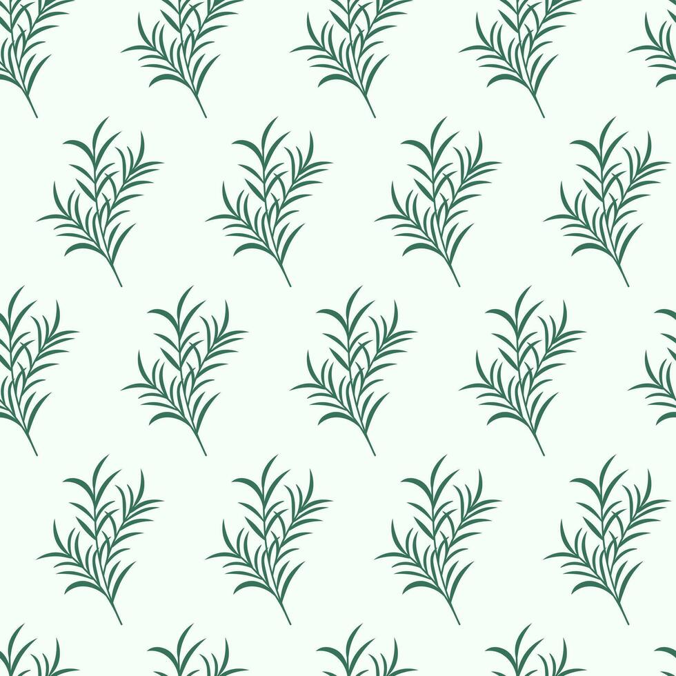Leaf pattern seamless design. Botanical foliage motif. Green plant background vector
