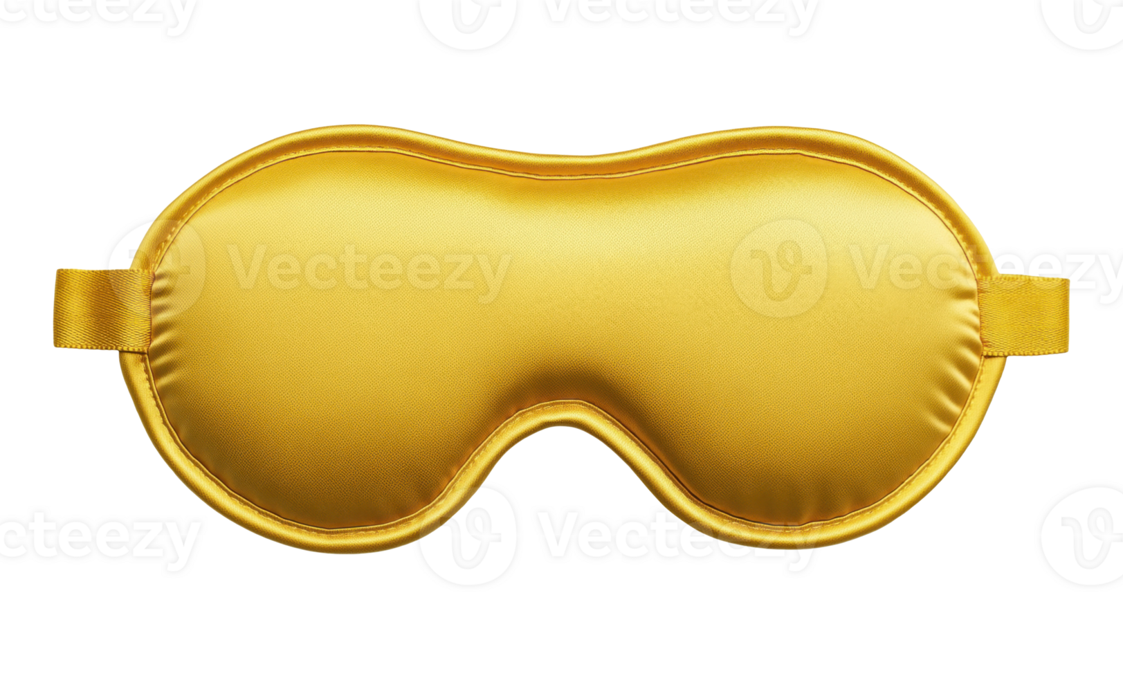 Gold satin sleep mask isolated on transparent background png
