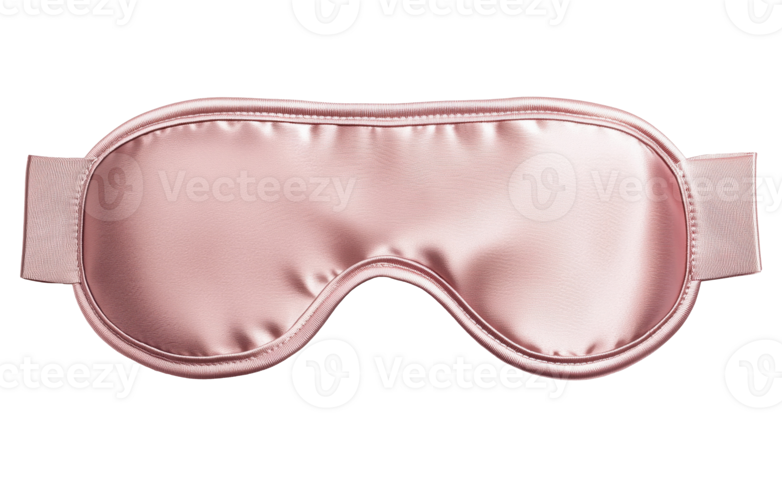 Pink satin sleep mask with contoured eye design isolated on transparent background png
