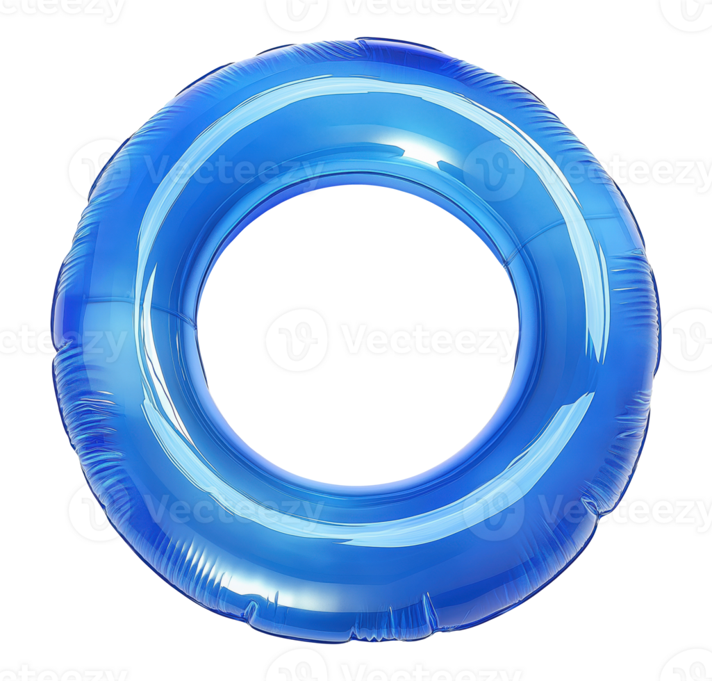 Bright blue swimming ring isolated on transparent background png