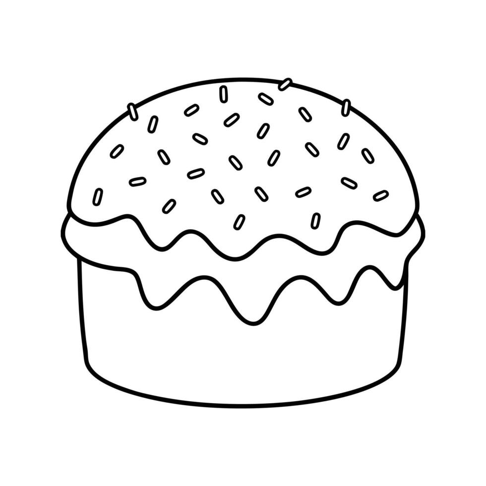 Line Art Drawing of Sprinkled Cupcake Dessert sprinkles vector