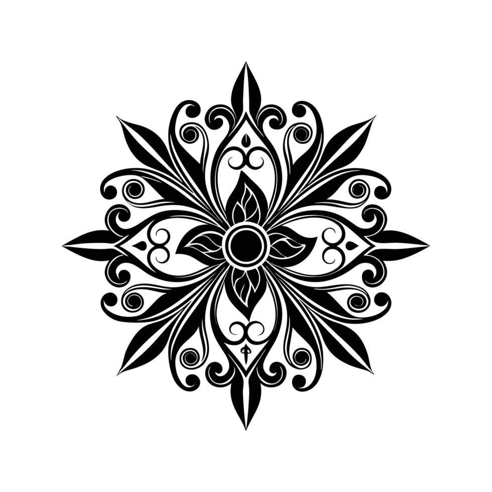 Elegant black and white floral mandala design decorative ornament for backgrounds and designs vector