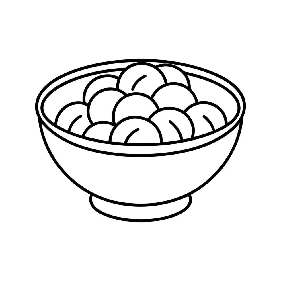 Line Art Bowl of Round Objects White Background circles vector