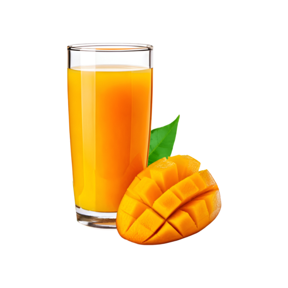 Glass of mango juice on transparent background png