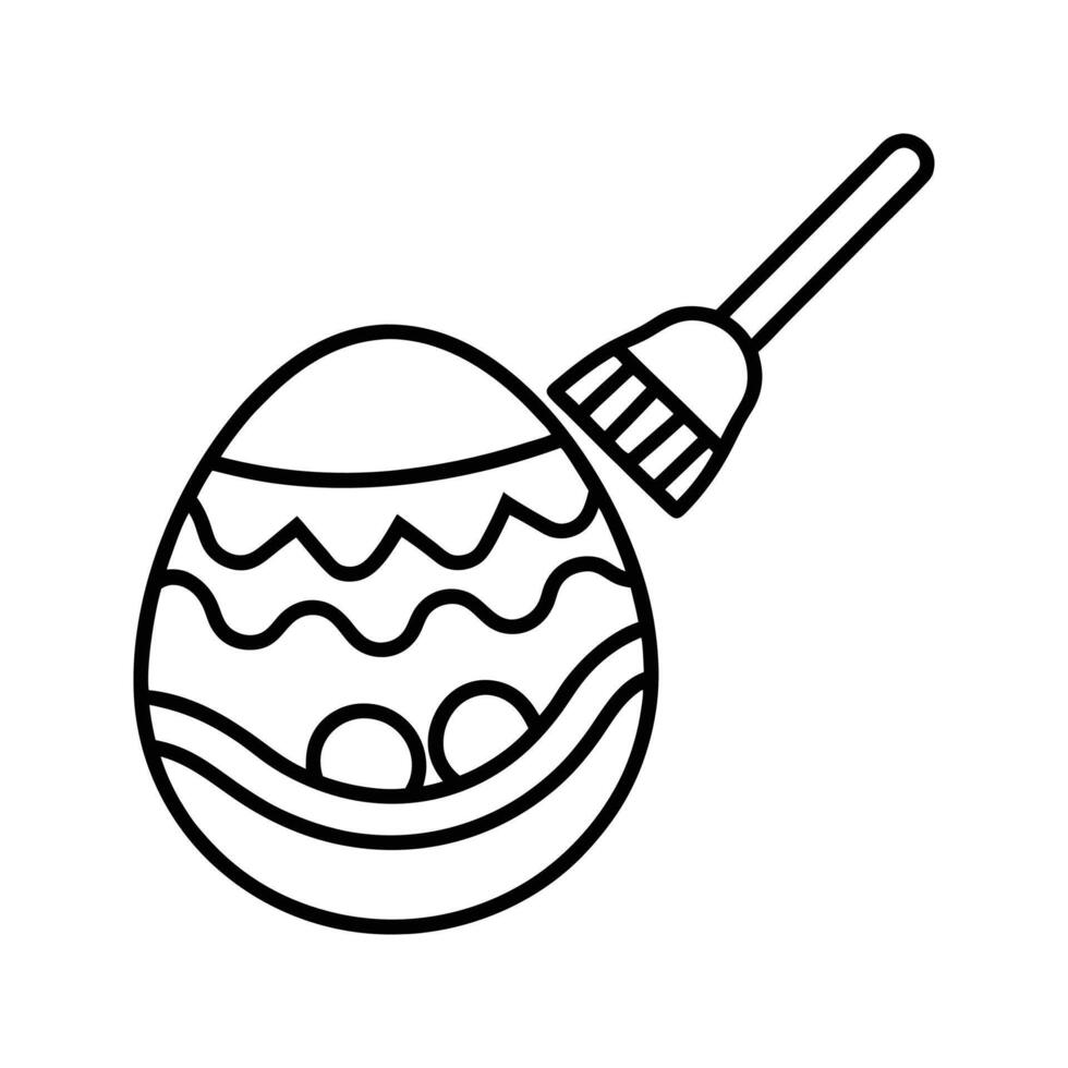 Easter Egg Decorating Line Art Brush Painting Design vector