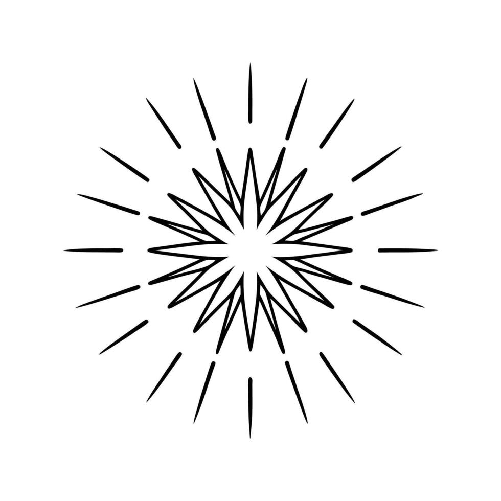 Black and White Starburst Geometric Design Element vector