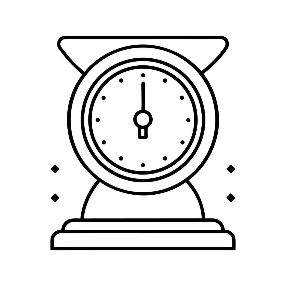 Black and White Line Drawing of a Vintage Scale weighing scale vector