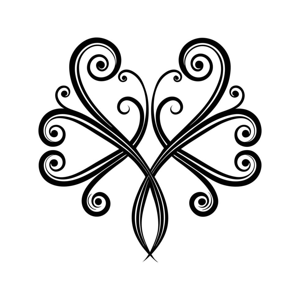 Elegant black swirl design on white background for decorative ornamentation use vector