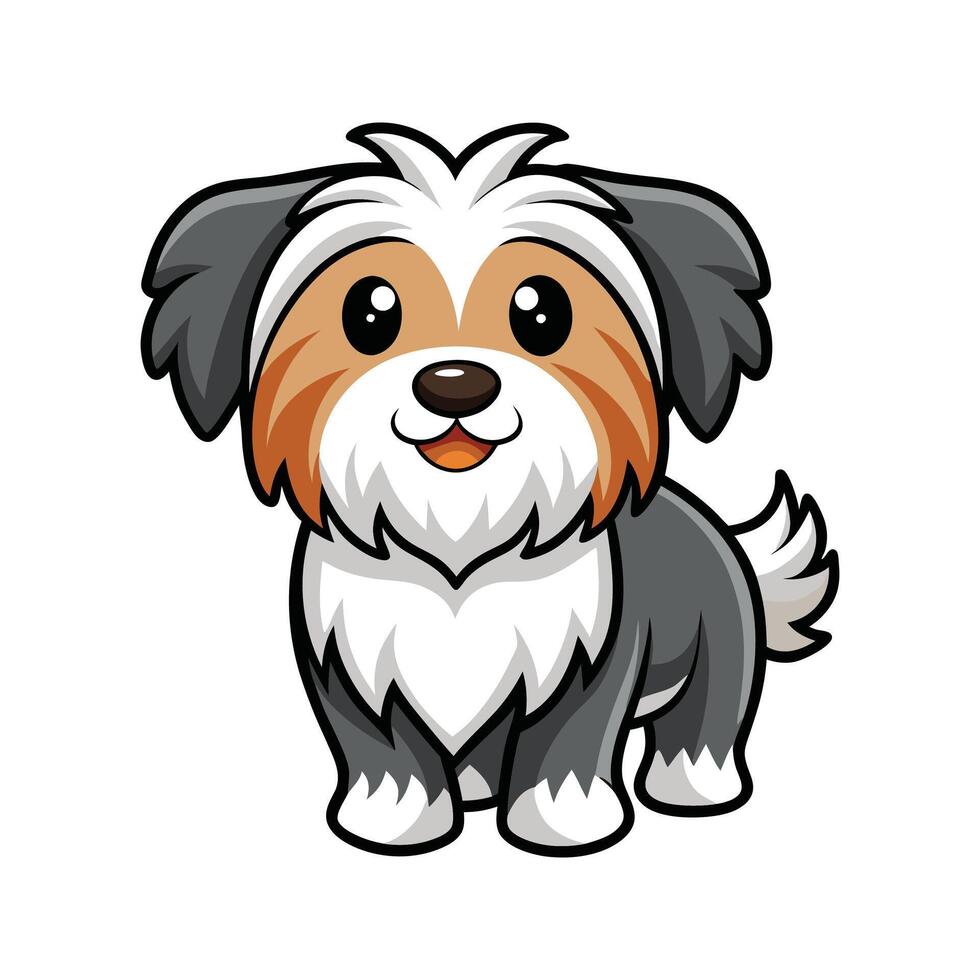 Cute cartoon illustration of a happy puppy dog smiling with a friendly expression vector