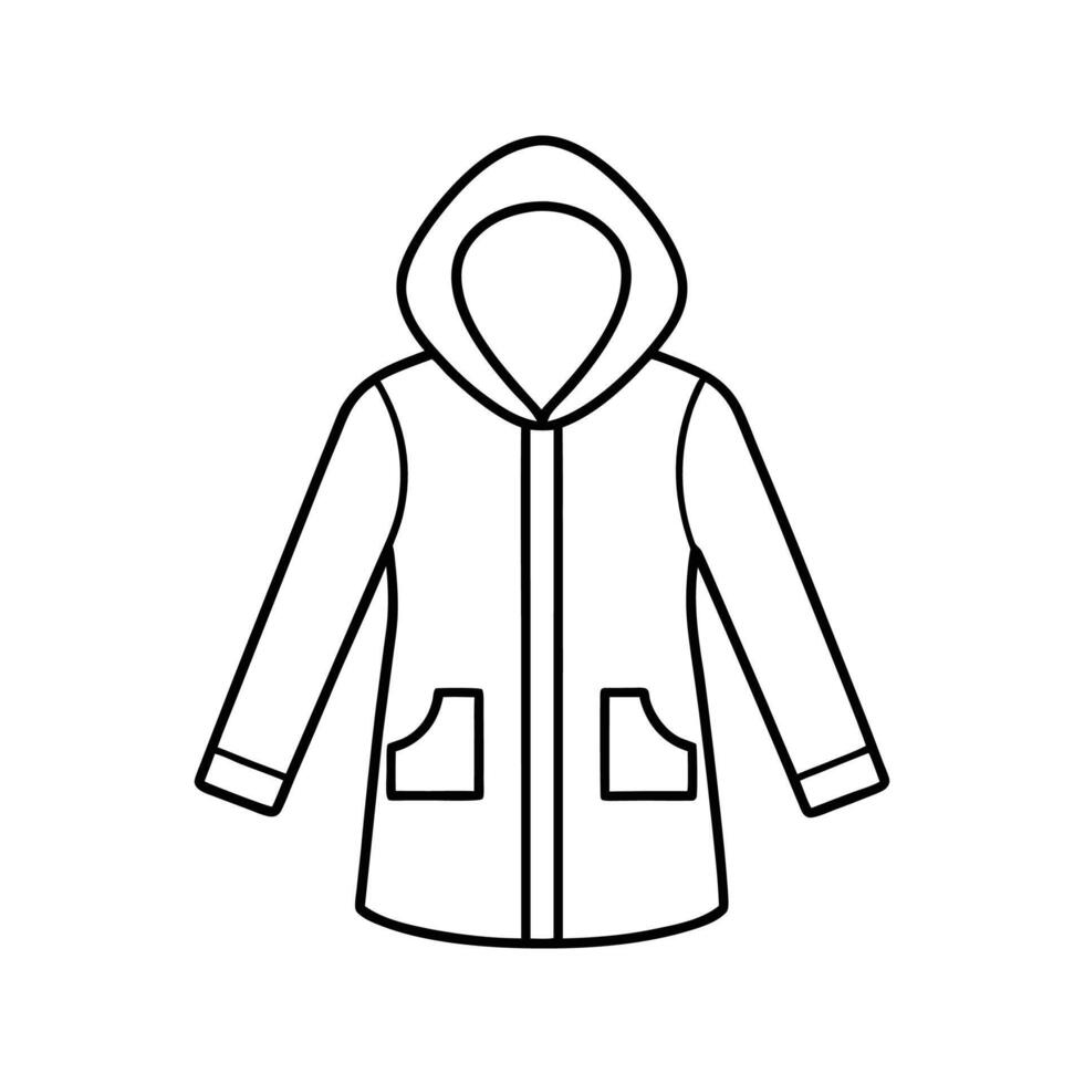 Line Drawing Hooded Jacket with Pockets coat outerwear vector