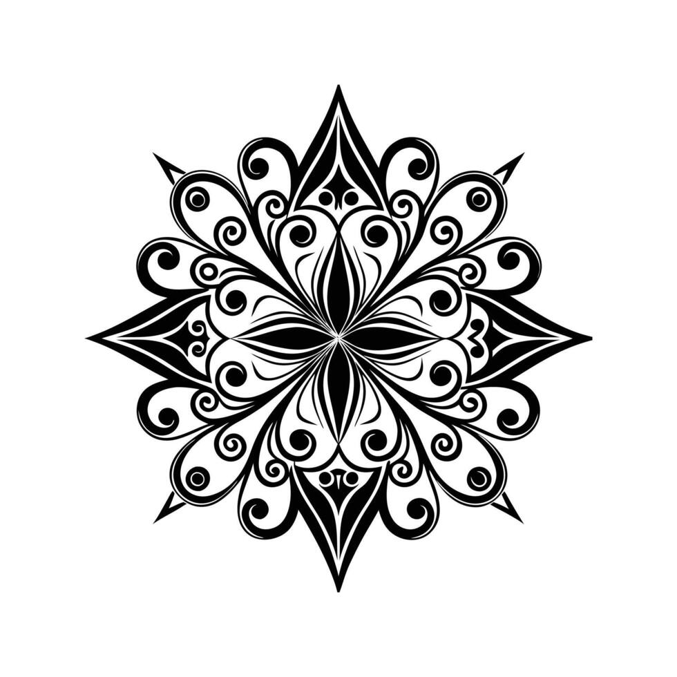 Intricate black and white floral mandala design for spiritual and decorative purposes vector