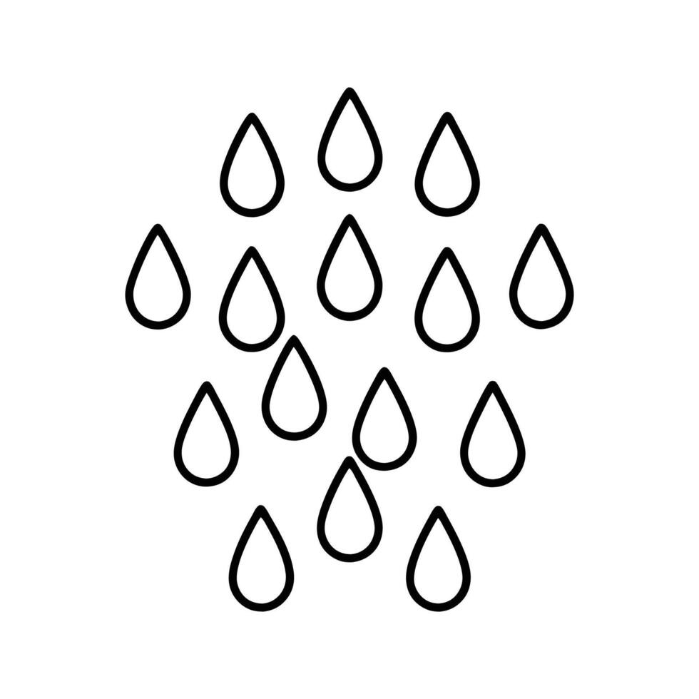 Black Outline Water Drops Pattern Simple Icon rain vector